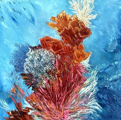 Burgundy Coral de Leen Fine Art, Pintura a la venta en Singulart