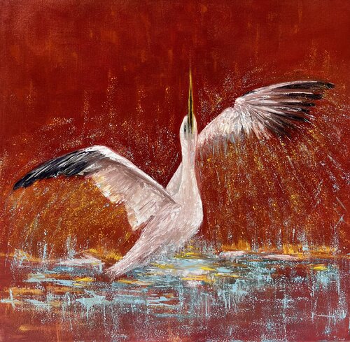 White Flight by Leen Fine Art, Painting for Sale on Singulart