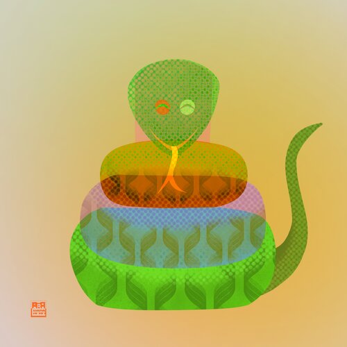 Zodiac Guardians 6 : Korean Zodiac_Snake_010 van Marie Nara, Digitaal te koop op Singulart