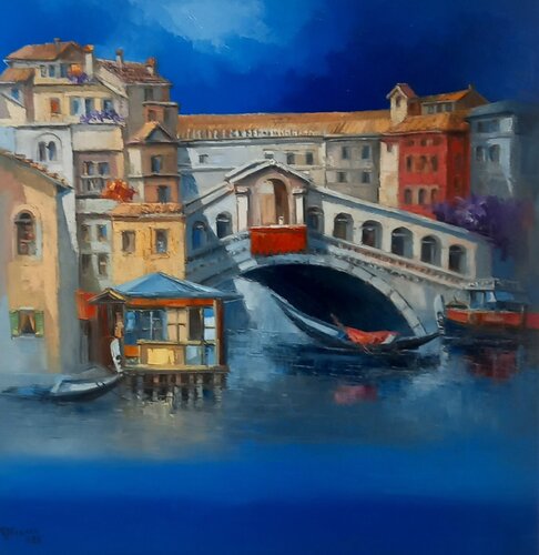 Venezia Ponte di Rialto von Antonio Di Viccaro, Malerei kaufen auf Singulart