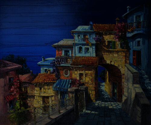 Arco sul mare van Antonio Di Viccaro, Schilderij te koop op Singulart