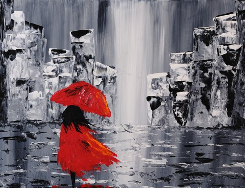 The lady in Red van Thao Nguyen, Schilderij te koop op Singulart