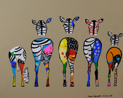 Zebra butts van Thao Nguyen, Schilderij te koop op Singulart