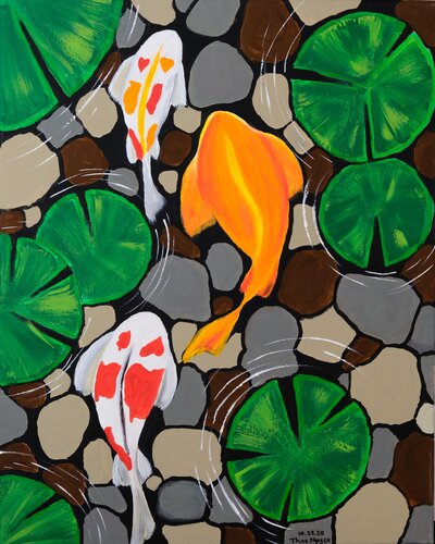 Koi fish van Thao Nguyen, Schilderij te koop op Singulart