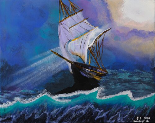 Rough sea van Thao Nguyen, Schilderij te koop op Singulart