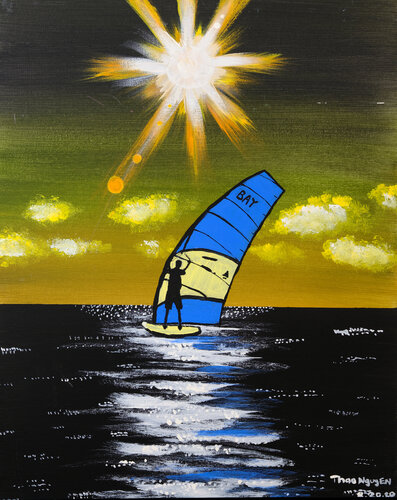 Windsurfing van Thao Nguyen, Schilderij te koop op Singulart
