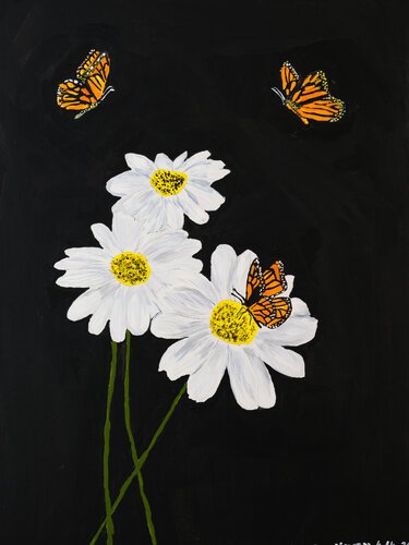 Flowers and Butterflies van Thao Nguyen, Schilderij te koop op Singulart