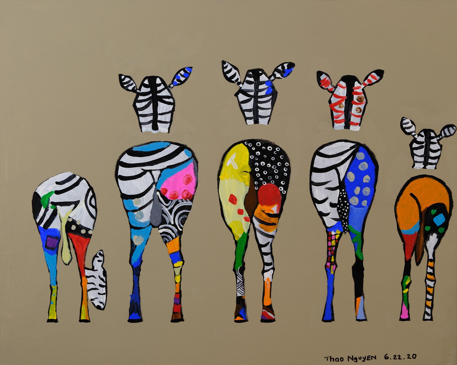 Zebra butts Thao Nguyen