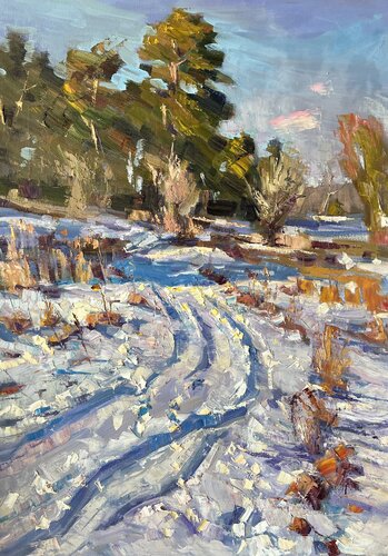 Harsh February van Yuliia Klishyna, Schilderij te koop op Singulart