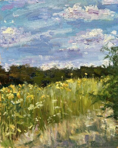 Ukrainian Field. von Yuliia Klishyna, Malerei kaufen auf Singulart