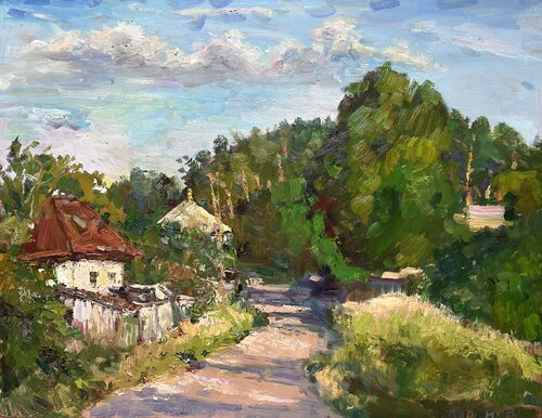 On The Ukrainian Farm di Yuliia Klishyna, Pittura in vendita su Singulart