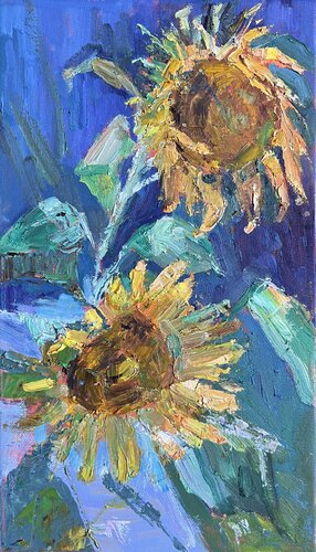 Sunflowers.1. van Yuliia Klishyna, Schilderij te koop op Singulart