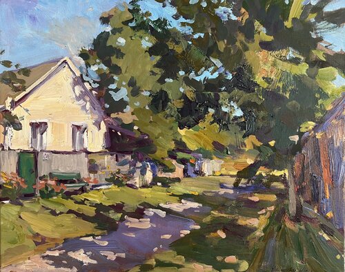 Neighbors House van Yuliia Klishyna, Schilderij te koop op Singulart