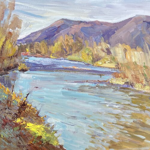 Tisza River van Yuliia Klishyna, Schilderij te koop op Singulart