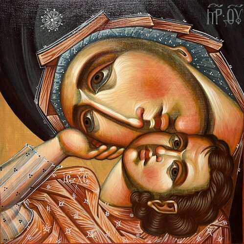 Mother of God and Infant Savior von Yuliia Klishyna, Malerei kaufen auf Singulart