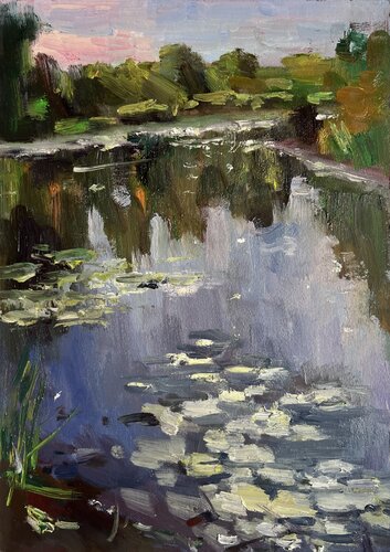 On The Lake. van Yuliia Klishyna, Schilderij te koop op Singulart