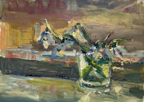 Primroses. van Yuliia Klishyna, Schilderij te koop op Singulart