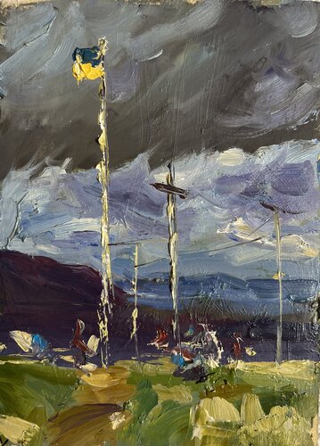 Dark Cloud Over Ukraine. de Yuliia Klishyna, Pintura a la venta en Singulart