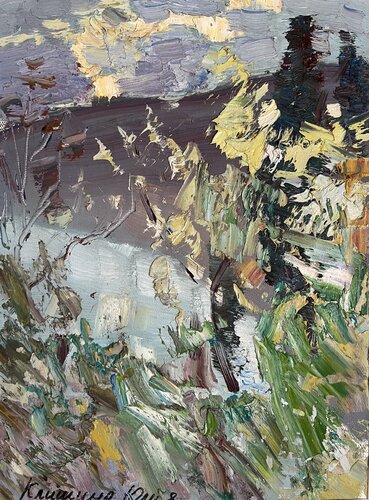 Sunset At The Sea. di Yuliia Klishyna, Pittura in vendita su Singulart