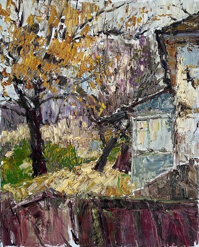 Neighboring House. van Yuliia Klishyna, Schilderij te koop op Singulart