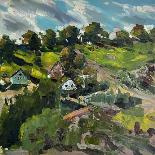 View on Mountain von Yuliia Klishyna, Malerei kaufen auf Singulart