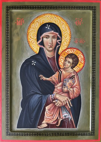 Image of the Roman icon of the Mother of God. de Yuliia Klishyna, Pintura a la venta en Singulart