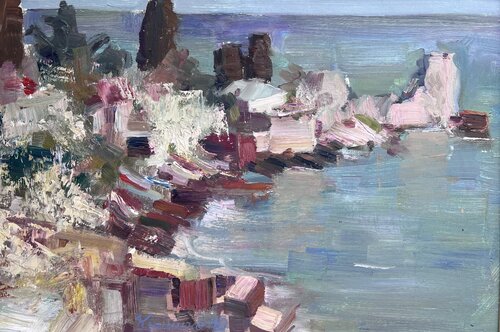 View On The Rocks by Yuliia Klishyna, Painting for Sale on Singulart