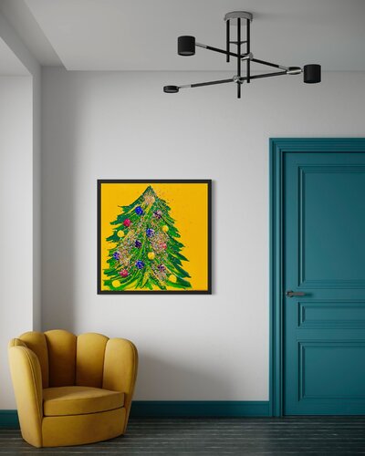 „Colorful Tree- Golden Glow“ von Laura Isabel Koch, Malerei kaufen auf Singulart