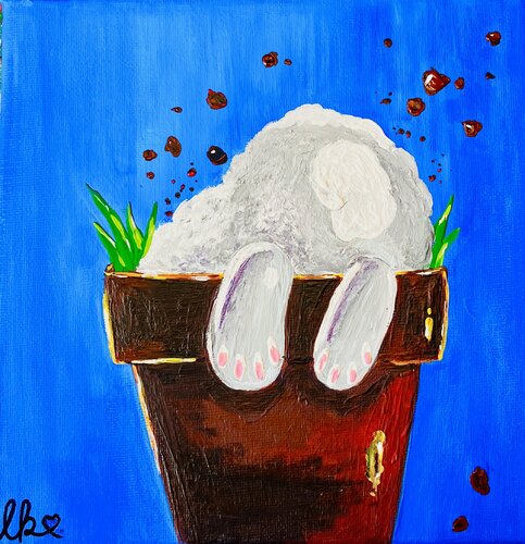 „Häschen im Glück“ by Laura Isabel Koch, Painting for Sale on Singulart
