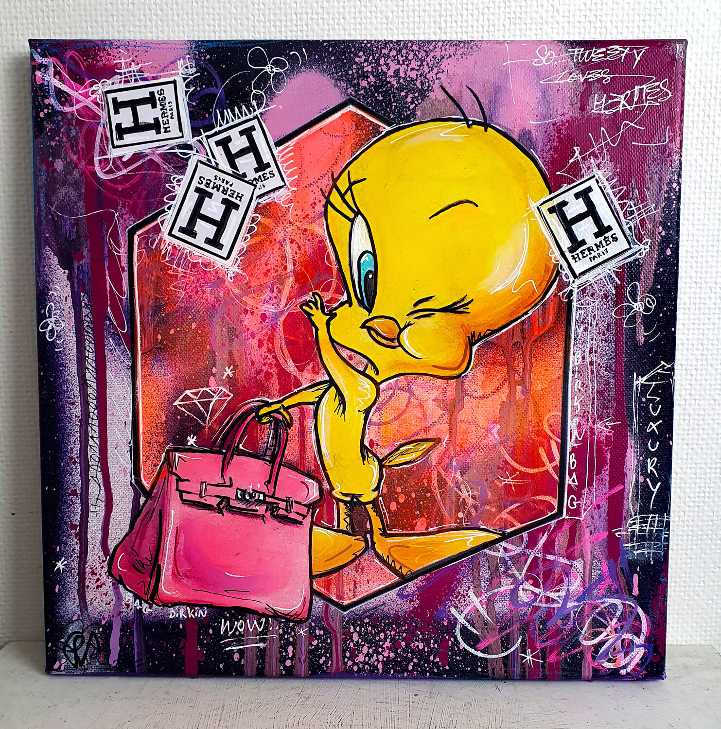 Pop Urban H Tweety Bird Peinture Colorée Titi Cartoon Pop