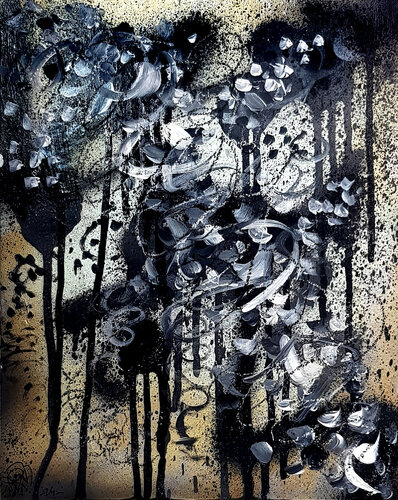 Binary Nature - Peinture Abstraite Noire von Priscilla Vettese, Malerei kaufen auf Singulart