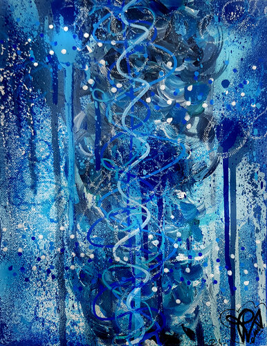 Blue Nature - Tableau Abstrait Moderne von Priscilla Vettese, Malerei kaufen auf Singulart