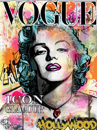 Pop Vogue Marilyn - Oeuvre pop art Marilyn Monroe Edition Originale Numérique von Priscilla Vettese, Digital kaufen auf Singulart