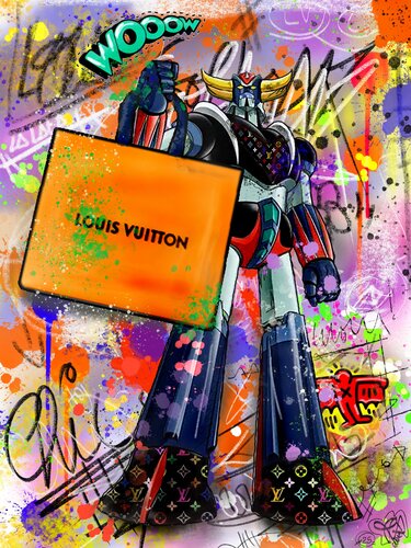 Pop Goldorak LV Oeuvre street art Louis Vuitton Edition Originale Sur Toile von Priscilla Vettese, Digital kaufen auf Singulart