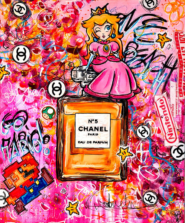 Pop Peach Mario X Chanel Tableau Pop Art Graffiti Lin Rose Unique Priscilla Vettese
