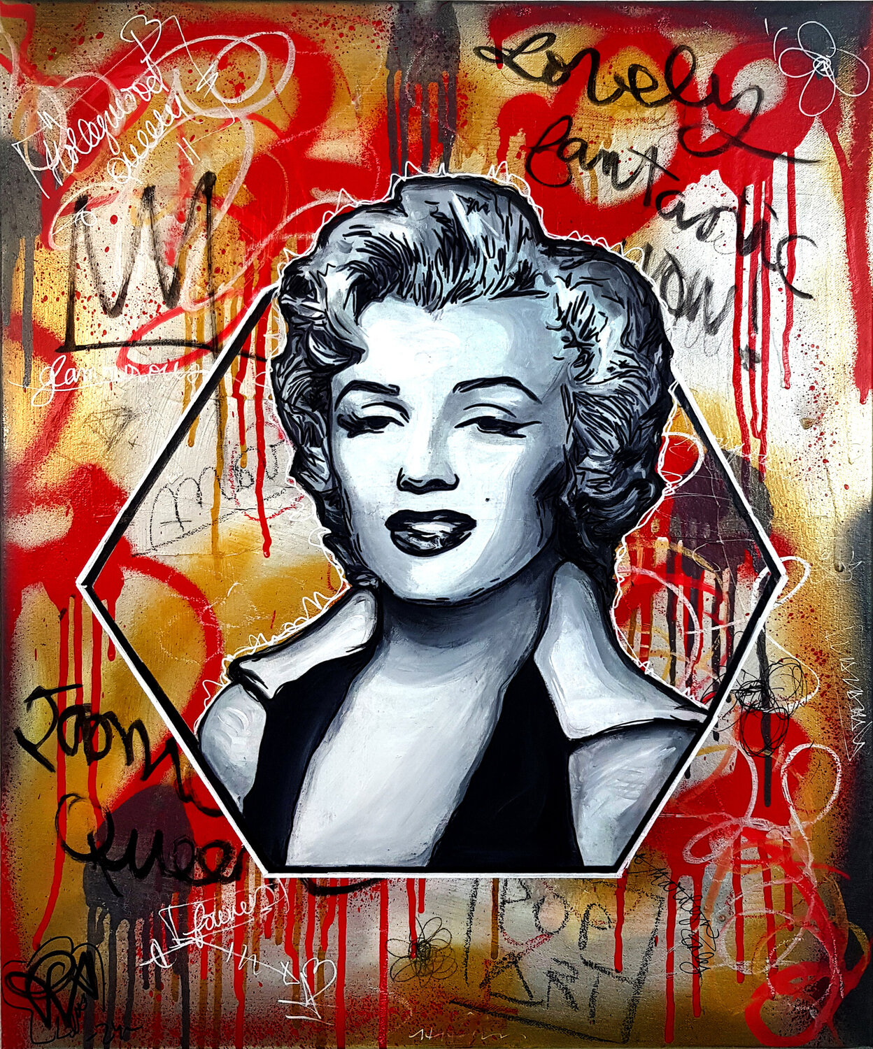 Urban Marilyn Tableau Street Art Moderne Original Priscilla Vettese Originalgemälde zu verkaufen