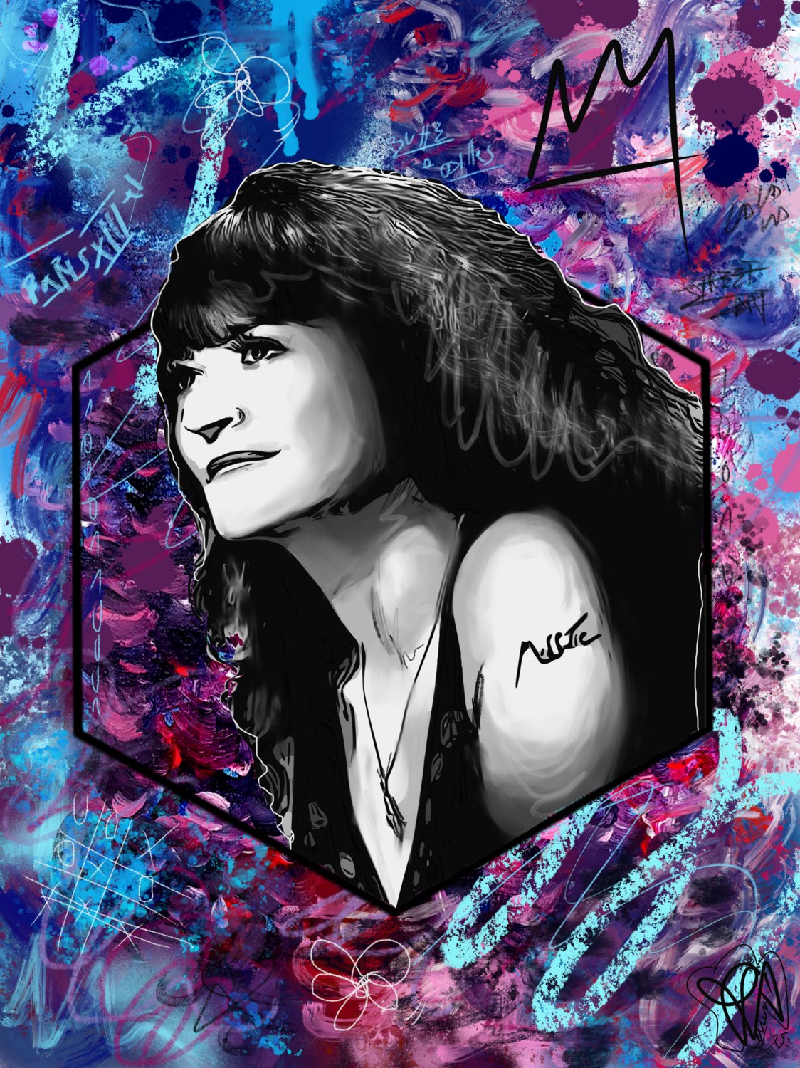 Hexa Miss Tic Tribute Digital Painting Pop Art de Priscilla