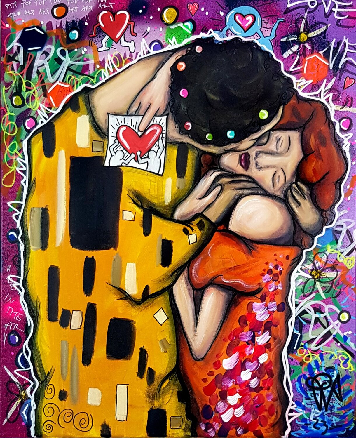 Pop Klimt Tableau Le Baiser Pop Art Unique Priscilla Vettese