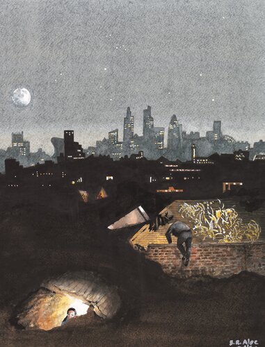 LONDON UNDERGROUND par Stephen Alpe, Peinture en vente sur Singulart