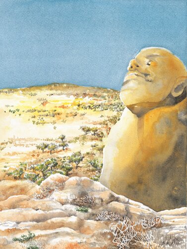ROCK FACE IN THE SUN von Stephen Alpe, Werk auf Papier kaufen auf Singulart