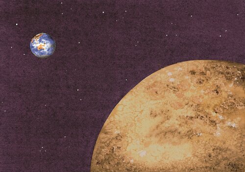 BURNT BISCUIT...LONELY PLANETS von Stephen Alpe, Malerei kaufen auf Singulart