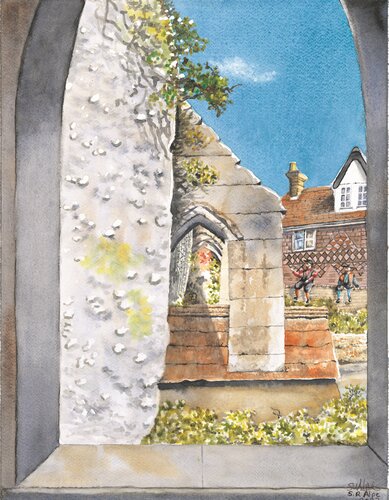 TUDOR SUMMER...1553 BURY St EDMUNDS par Stephen Alpe, Peinture en vente sur Singulart