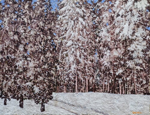 Winter forest snow viewing de lee yong wook, Pintura a la venta en Singulart