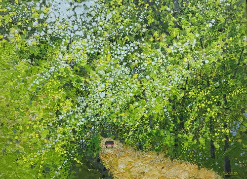Into the forest full of fresh green van lee yong wook, Schilderij te koop op Singulart