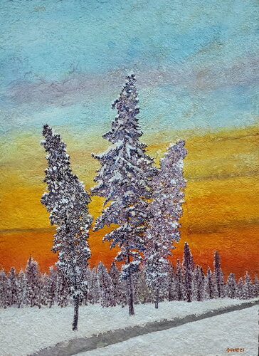 warm winter forest par lee yong wook, Peinture en vente sur Singulart
