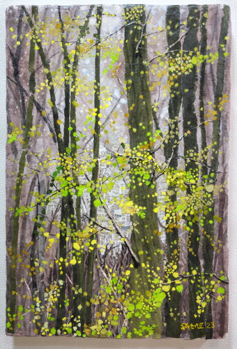 Whispers of the Early Spring Forest: A Radiant Harmony von lee yong wook, Malerei kaufen auf Singulart