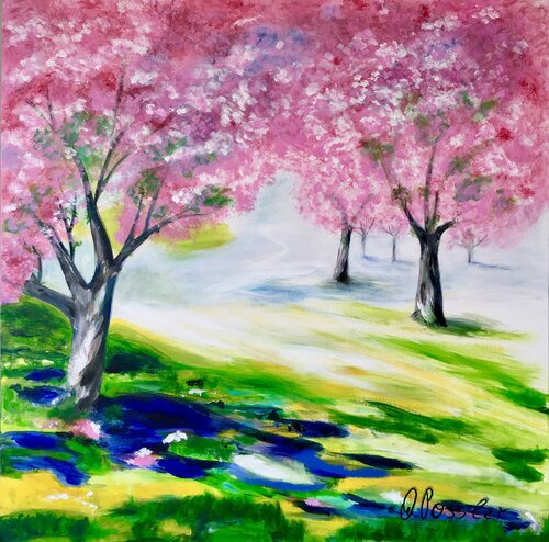 Kirchblütenzeit di Marion Possler, Pittura in vendita su Singulart