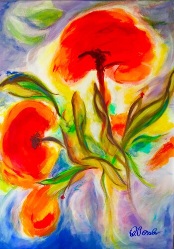Klatschmohn di Marion Possler, Pittura in vendita su Singulart