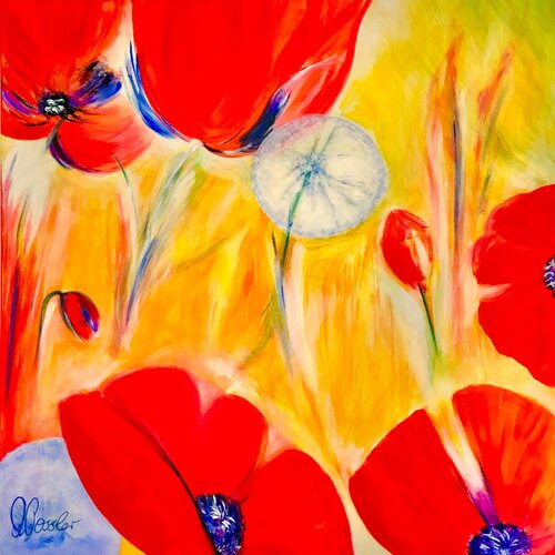 Feldmohn di Marion Possler, Pittura in vendita su Singulart
