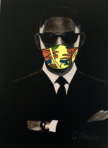 Will Smith - Masked Man in Black di Marion Possler, Pittura in vendita su Singulart